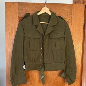 Olive Green Vintage Military Jacket